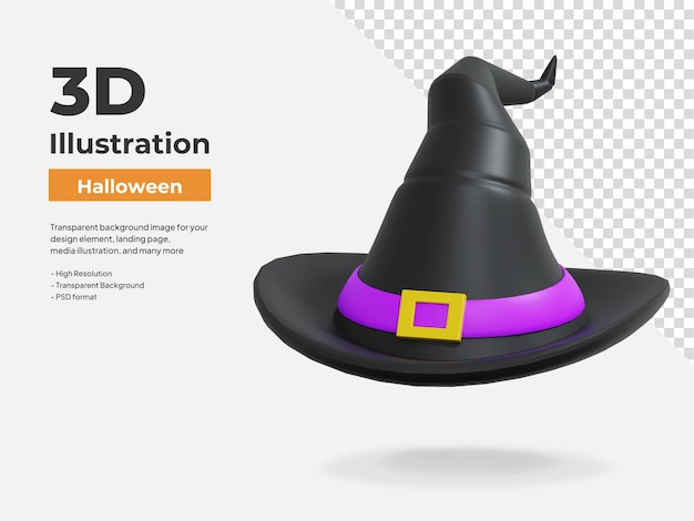 Sombrero mágico icono 3d ilustración de halloween