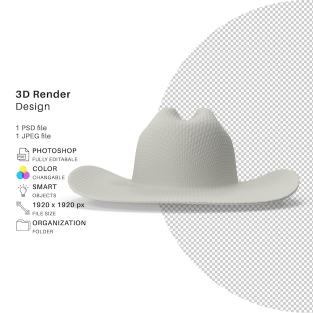 PSD sombrero de modelado 3d archivo psd sombrero realista 20