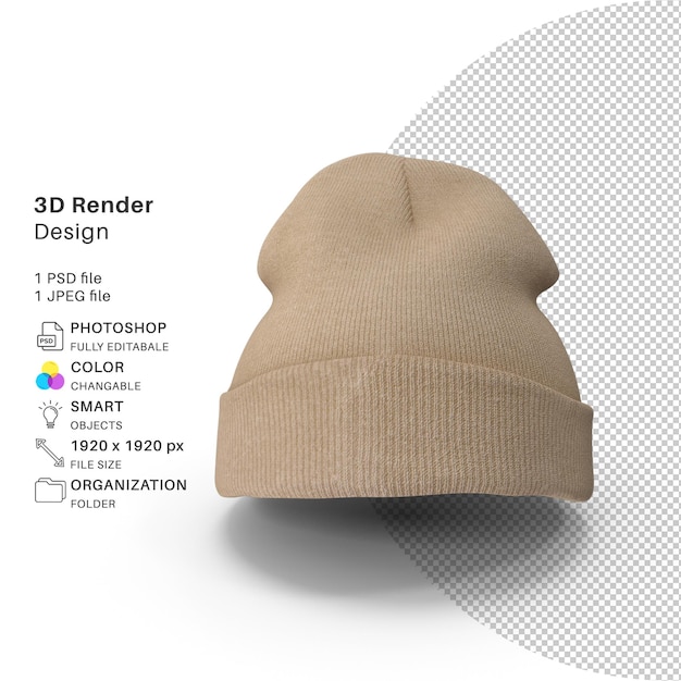 Sombrero de modelado 3d archivo psd sombrero realista 20