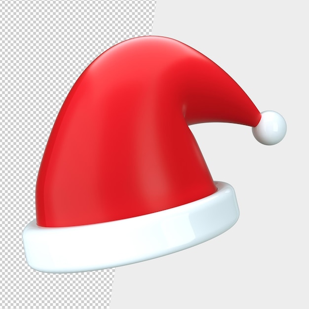 Sombrero de navidad 3d con fondo transparente