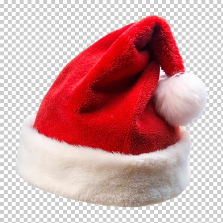 PSD sombrero de navidad aislado sobre un fondo transparente