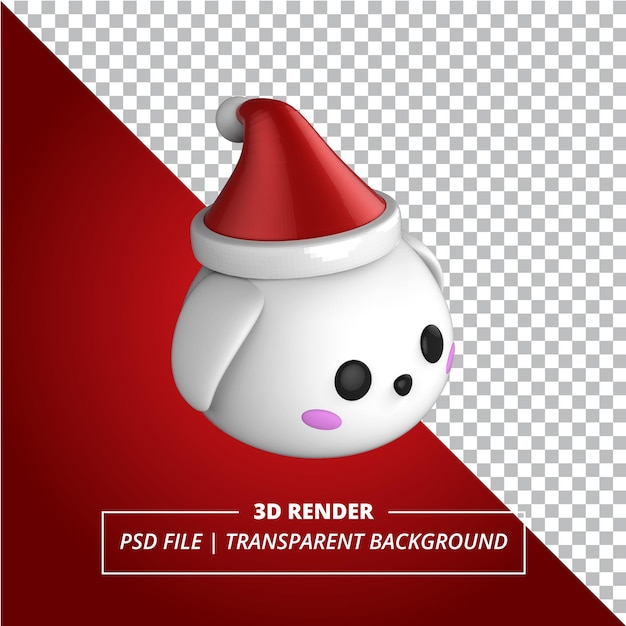 Sombrero de Navidad de conejito 3D sobre fondo transparente