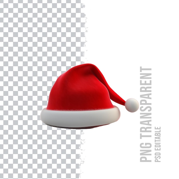 PSD sombrero de navidad transparente de psd