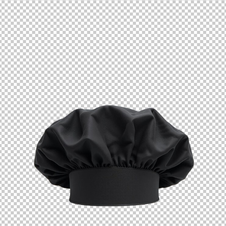PSD sombrero negro chef culinaria cocina uniforme restaurante profesional toque comida estilo oscuro imagen limpia