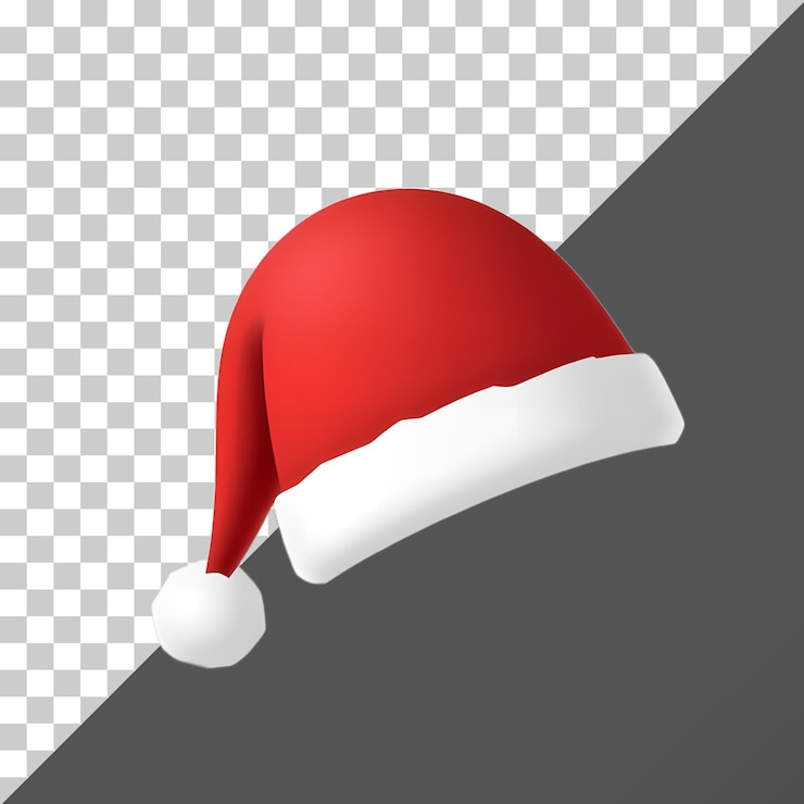 PSD sombrero de papá noel 3d festivo para diseños navideños