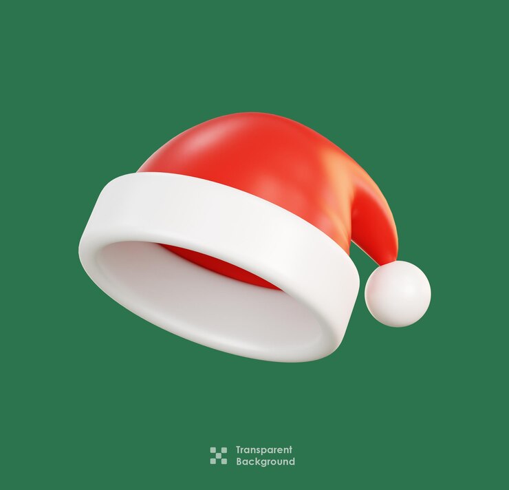 Sombrero de Papá Noel aislado icono de decoración de Navidad de dibujos animados ilustración 3D