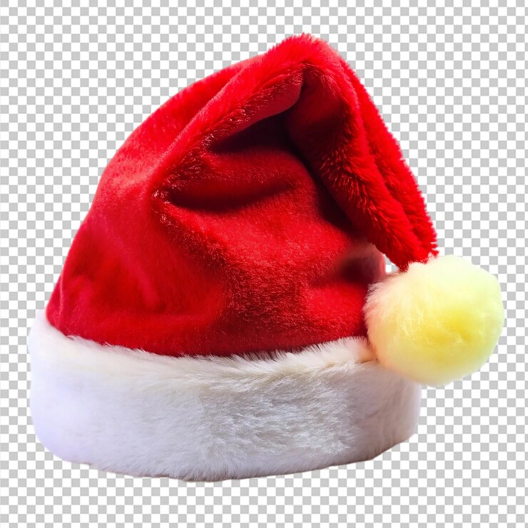 PSD un sombrero de papá noel con una pelota en él y una bola en la parte inferior