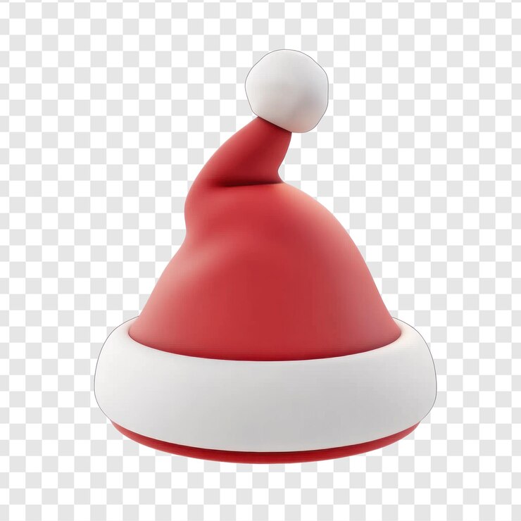 PSD sombrero de papá noel rojo icono 3d aislado en fondo transparente