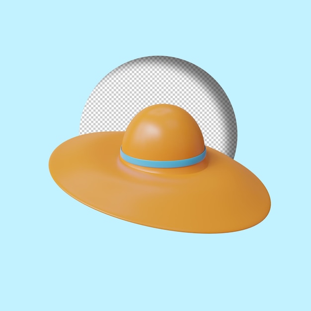 PSD sombrero de playa render 3d