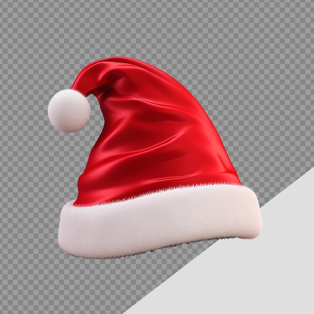 PSD sombrero de santa 3d aislado en fondo transparente