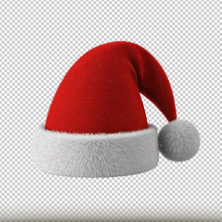 PSD sombrero de santa claus aislado sobre fondo transparente