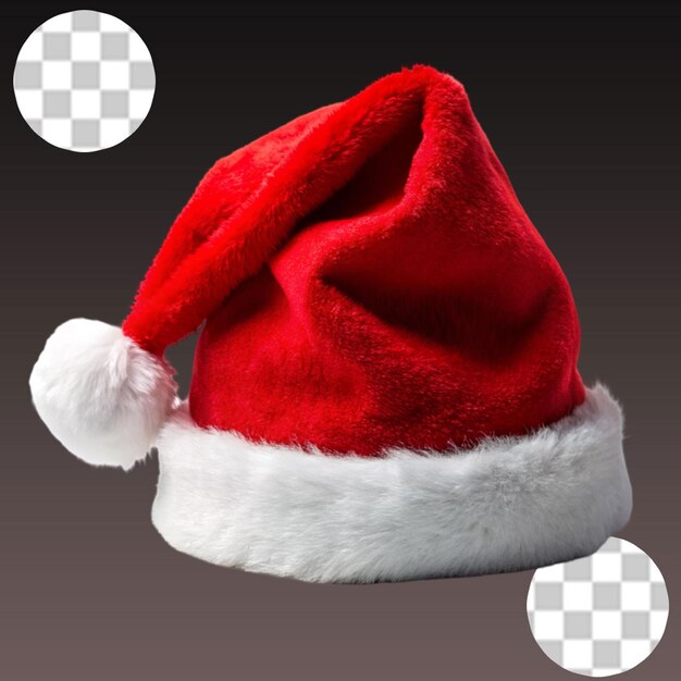 PSD sombrero de santa claus en un fondo transparente