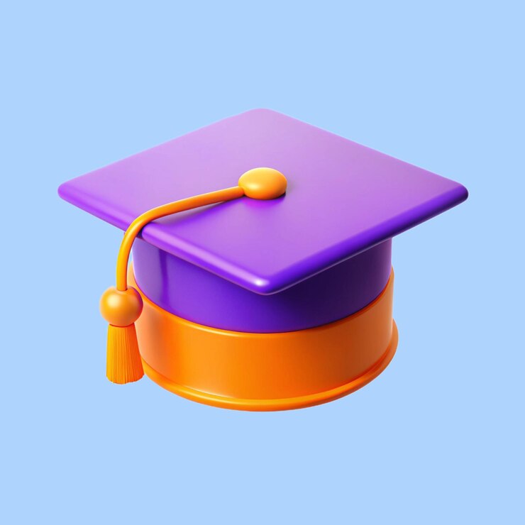 PSD sombrero universitario en 3d