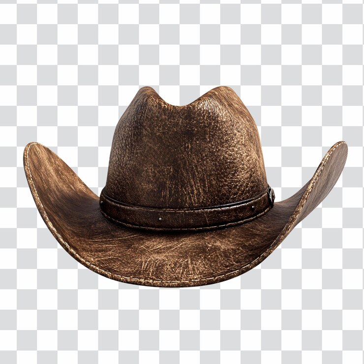 PSD sombrero de vaquero de cuero aislado sobre un fondo transparente