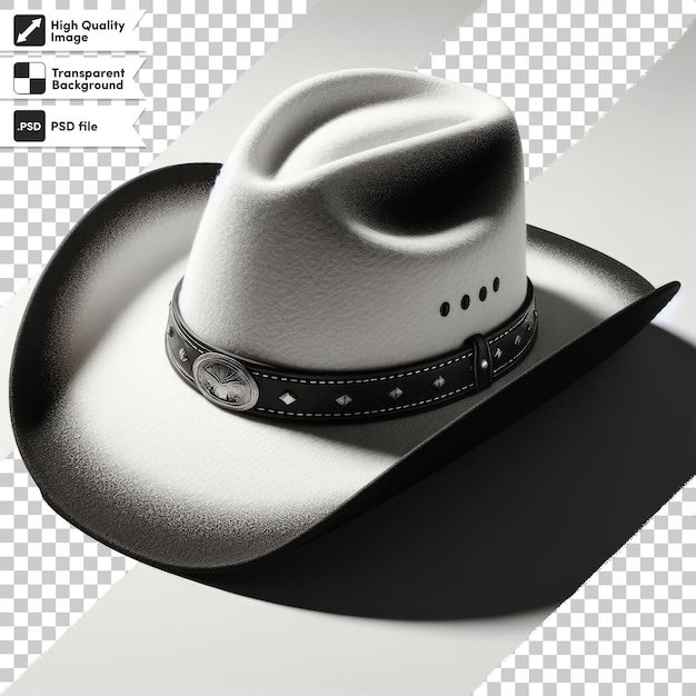 Sombrero de vaquero negro psd en fondo transparente con capa de máscara editable