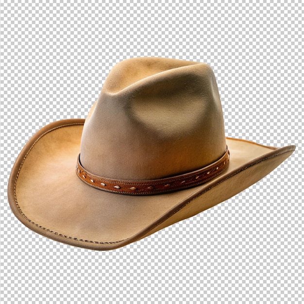 Sombrero de vaquero sobre un fondo transparente