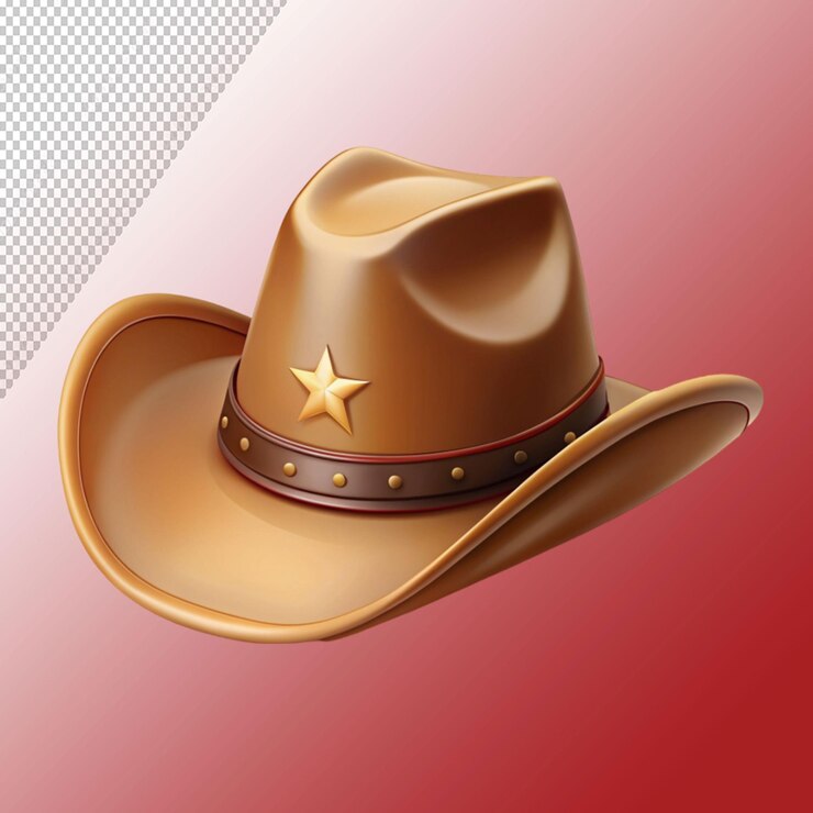 PSD sombrero de vaquero sobre un fondo transparente