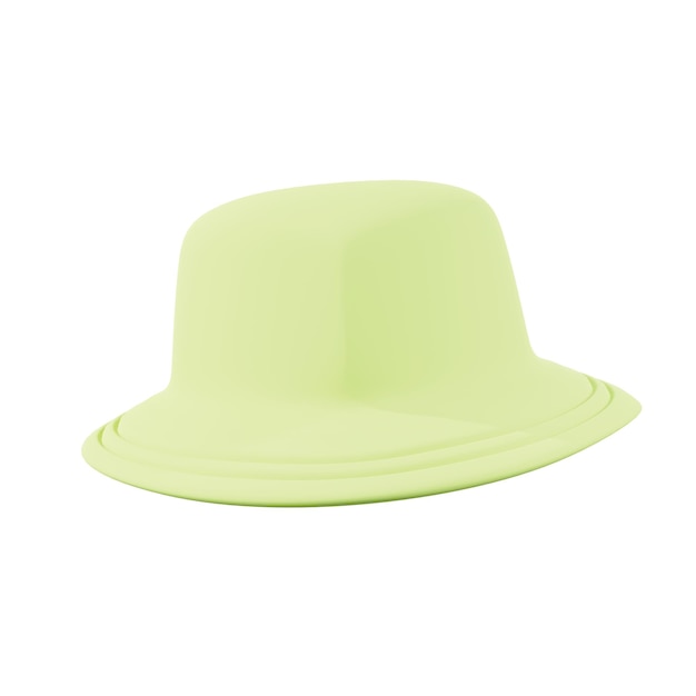 PSD un sombrero verde lima con un fondo blanco.
