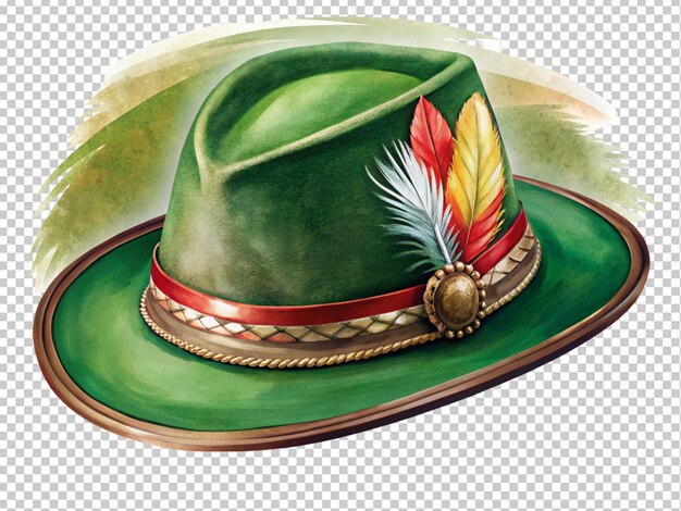 PSD sombrero verde de oktoberfest con pluma