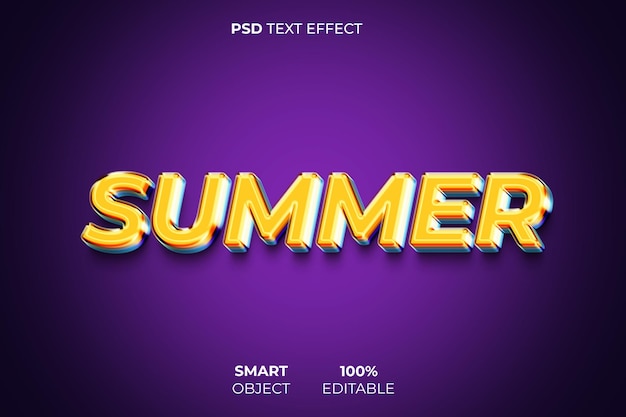 PSD sommer 3d bearbeitbarer texteffekt