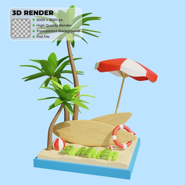 Sommer 3d-webentwicklungssymbol mit handfläche und ball