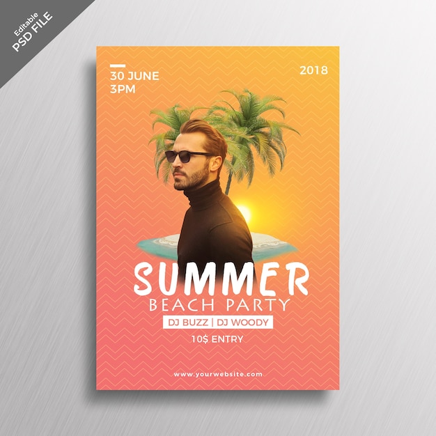 PSD sommer-beach-party-cover-modell