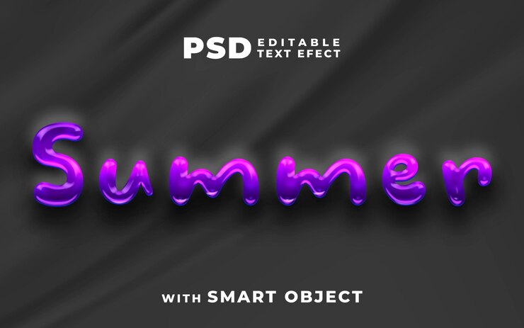 PSD sommer bearbeitbarer texteffekt