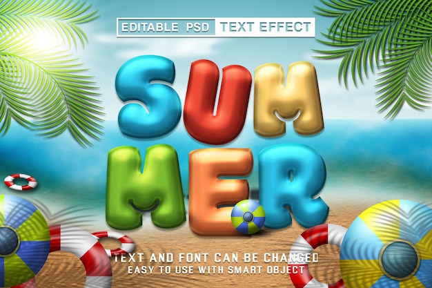 Sommer bearbeitbarer Texteffekt