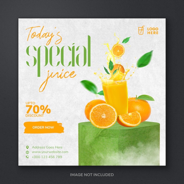 PSD sommer frisches getränk saft obst social media post banner template design