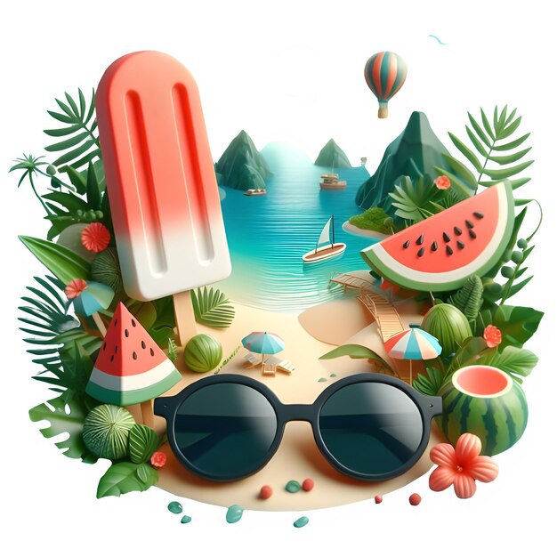 PSD sommer-illustration für psd