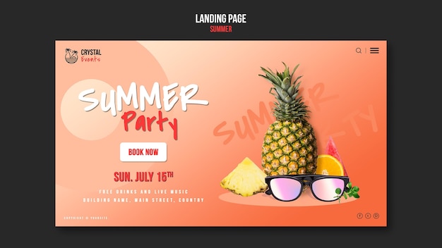 PSD sommer landing page vorlage