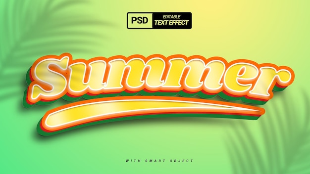 PSD sommer orange 3d-text-effekt-design