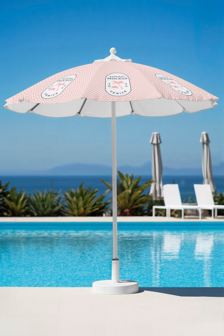 PSD sommer regenschirm-mockup-design