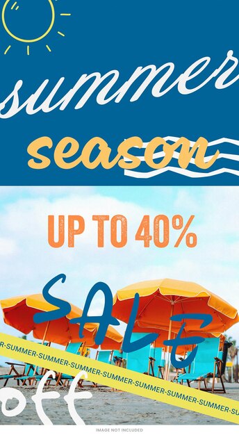 PSD sommer-saison promotion rabatt-verkauf vorlage psd-design soziale medien banner-layout typografie