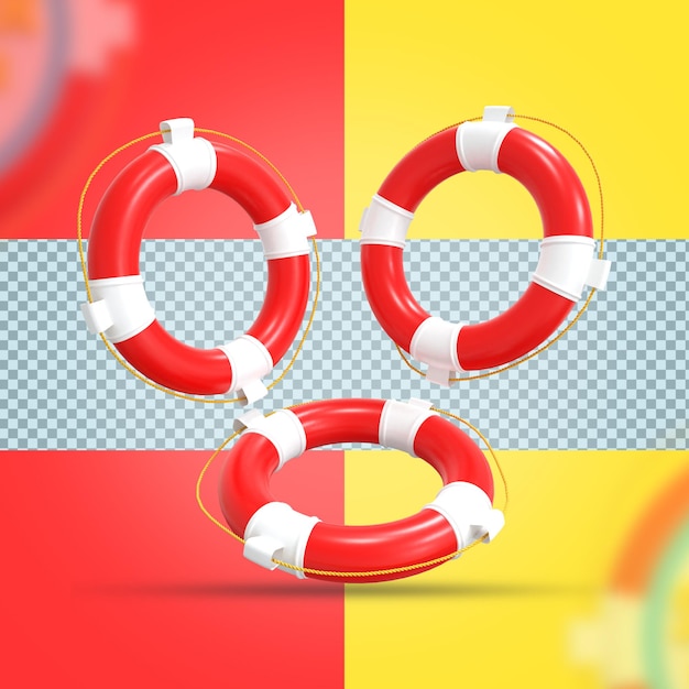 Sommerelemente in 3D-Rendering
