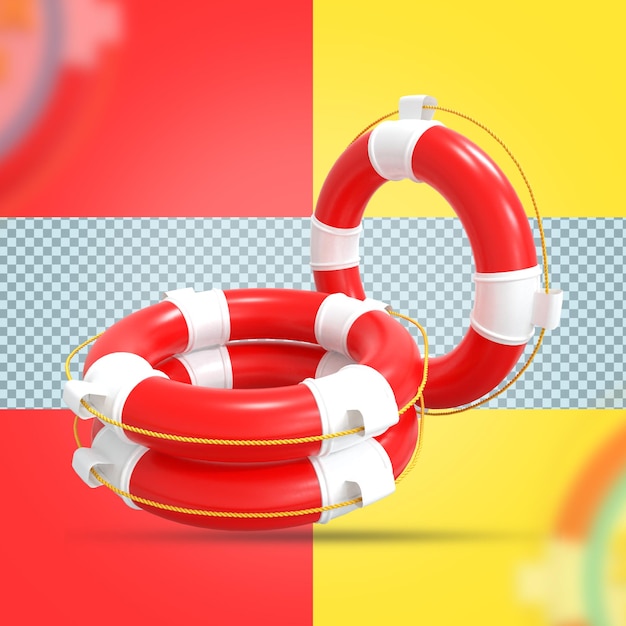 Sommerelemente in 3D-Rendering