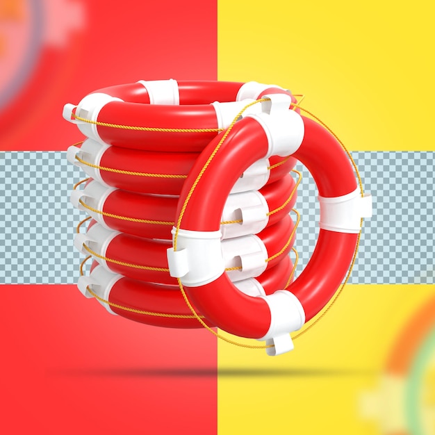 Sommerelemente in 3D-Rendering