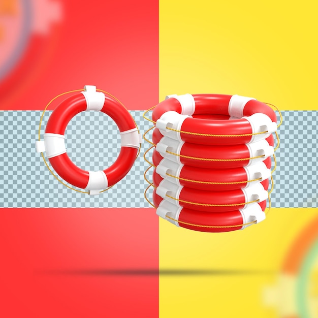 Sommerelemente in 3D-Rendering