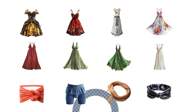 Sommerkleidung und Accessoires