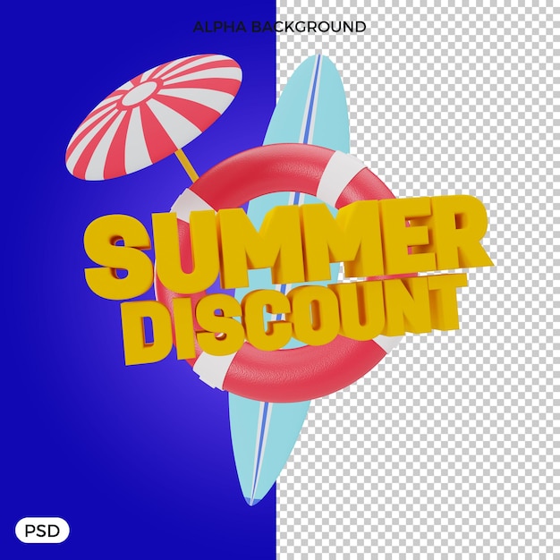Sommerrabatt Text 3d Render