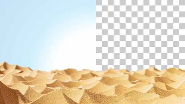 Sommerstrand-Horizont-Hintergrund Textur eines Sandstrandes Realistischer tropischer Strand 3D-Rendering