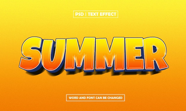 Sommertext-Effekt mit orangefarbenem Stil