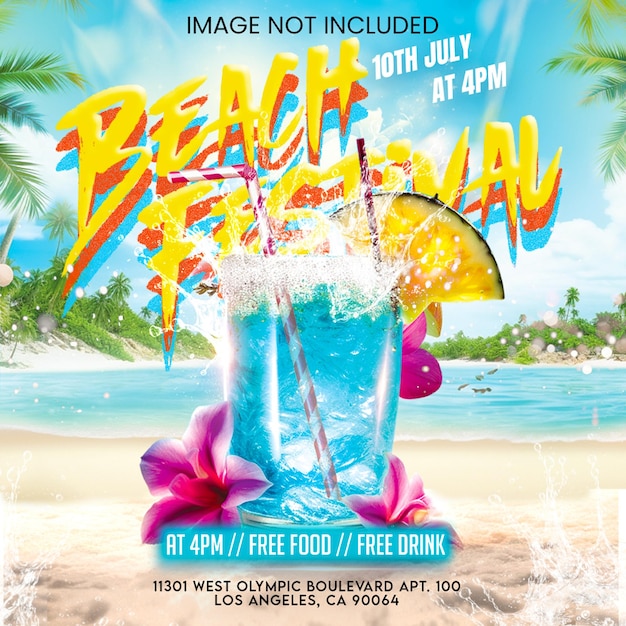 Sommerveranstaltung des Beach Festival Flyer