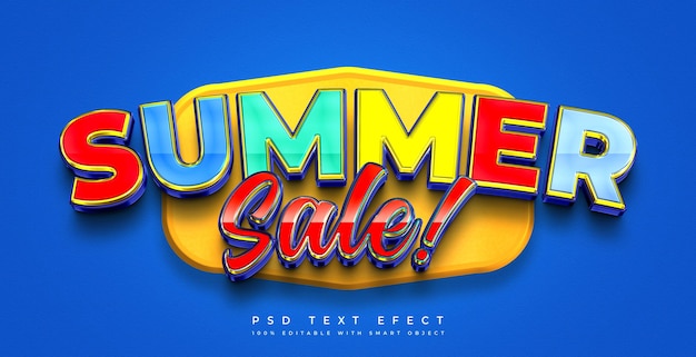 PSD sommerverkauf 3d-text-effekt