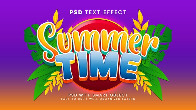 Sommerzeit 3D bearbeitbarer Texteffekt
