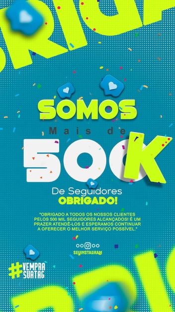 PSD somos mais de 500k historias en instagram