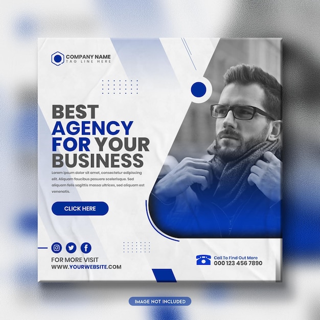 Somos post de mídia social de agência de marketing criativo e modelo de banner da web