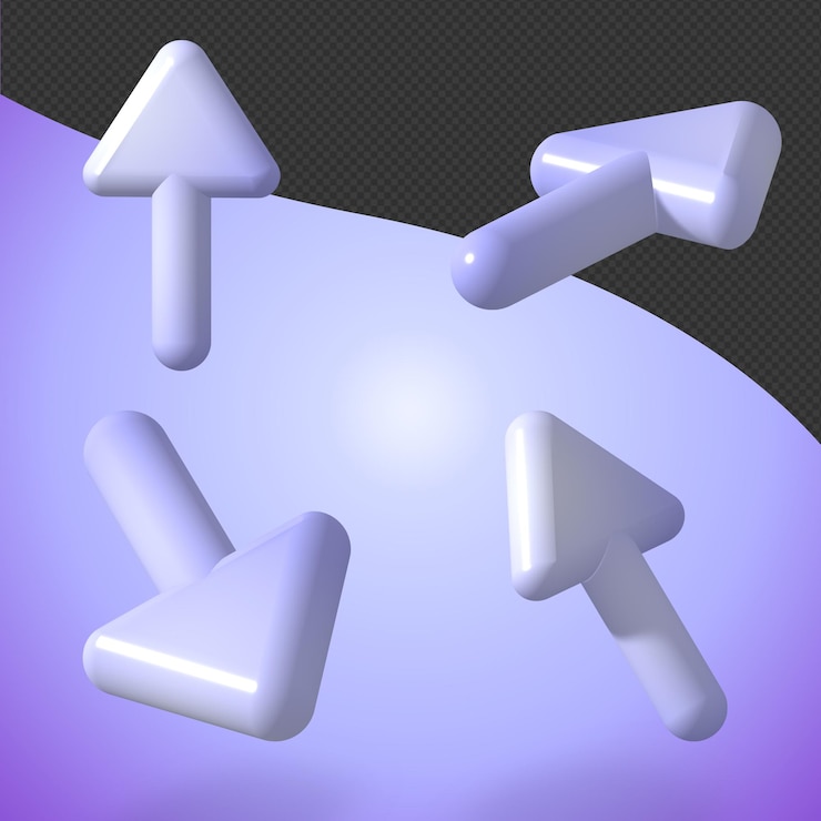 PSD estas son flechas 3d con una hermosa paleta de colores que se pueden usar en diseño web o en cualquier lugar