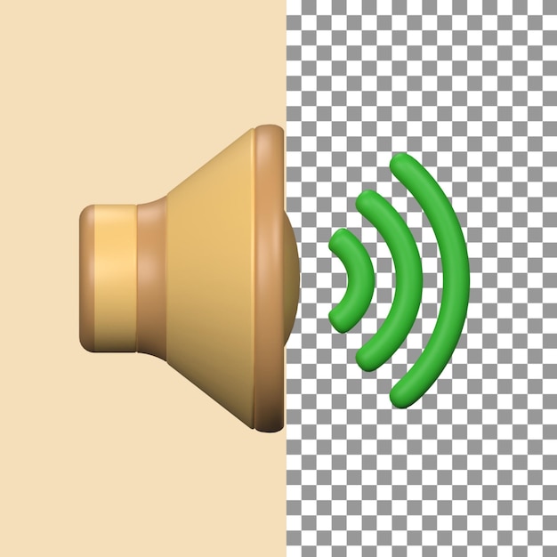 Son sur l'icône avec vue de face en rendu 3d pour la présentation Web de conception graphique ou autre