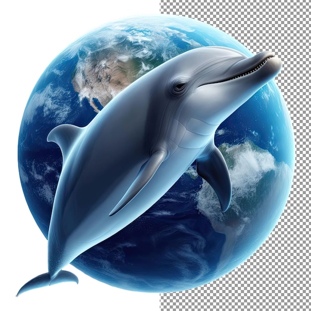 PSD sonho de golfinho isolado beleza aquática transparente